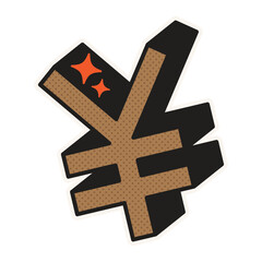 Obraz premium Yen sign sticker cartoon illustration