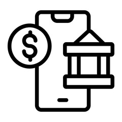 Obraz premium Online banking Line Icon