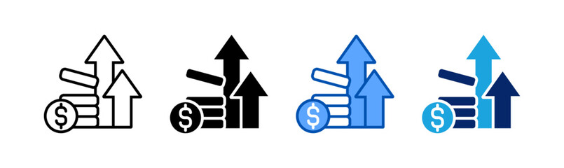 profitability icon set multiple style collection