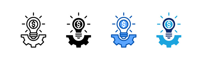 business innovation icon set multiple style collection