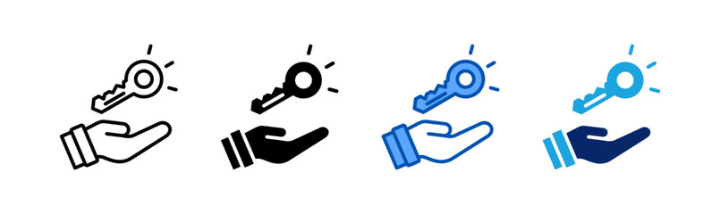 opportunity key icon set multiple style collection