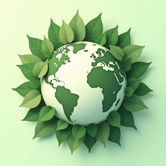 green earth with leaves