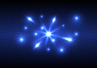 Abstract background with blue lightning explosion wave