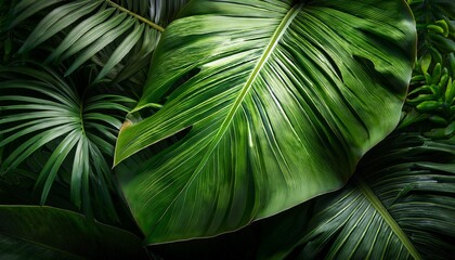 Lush Tropical Leaves In Natural Light