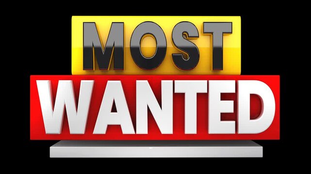 3D most wanted with transparent, Most Wanted animation video with transparent background, Most Wanted 3D animation, Most Wanted 3D