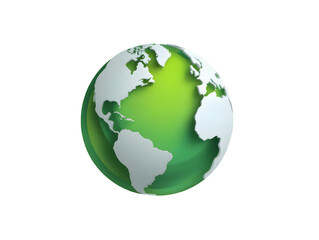 Fototapeta premium 3D green eco-friendly earth globe icon on transparent background