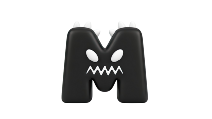 3D Letter M Monster Character