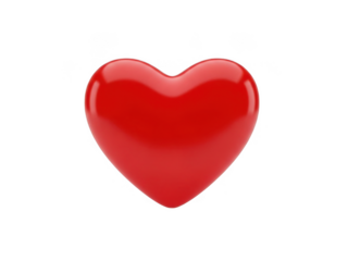 Red heart shape isolated on transparent background