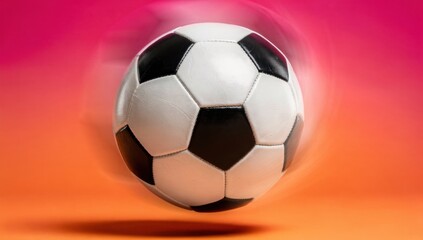 Naklejka premium Black and white soccer ball