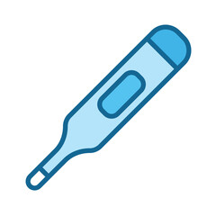 Blue digital thermometer cartoon illustration. Suitable for medical and healthcare designs, temperature related graphics, and educational materials for children.