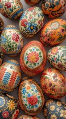 Colorful decorated eggs