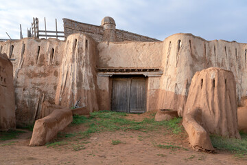 Sarai-Batu Tourist Center dedicated to the history and culture of the Golden Horde Khanate on a sunny summer day, Kharabalinsky district, Astrakhan region, Russia
