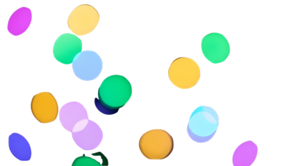 Vibrant Colorful Bokeh Light Circles on White Background