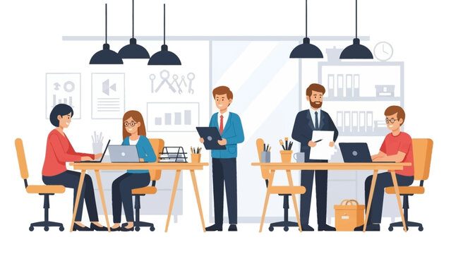 Group of Business Professionals Working Together.