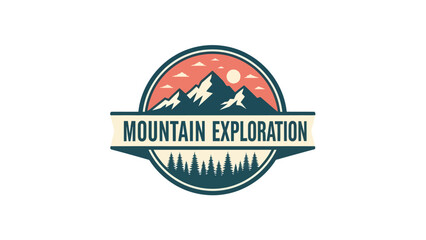 Obraz premium Mountain Exploration Vintage Outdoor Adventure Emblem Logo Design.