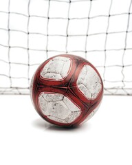 Soccer ball in front of goal