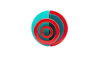 Concentric Circles Logo with Teal and Red Colors
