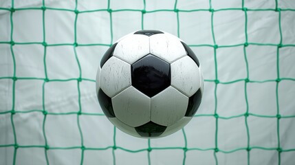 Soccer ball in goal net