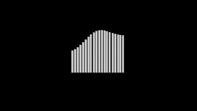 Oscillating Sine Wave bar Graph signal with undulating Motion Overlay