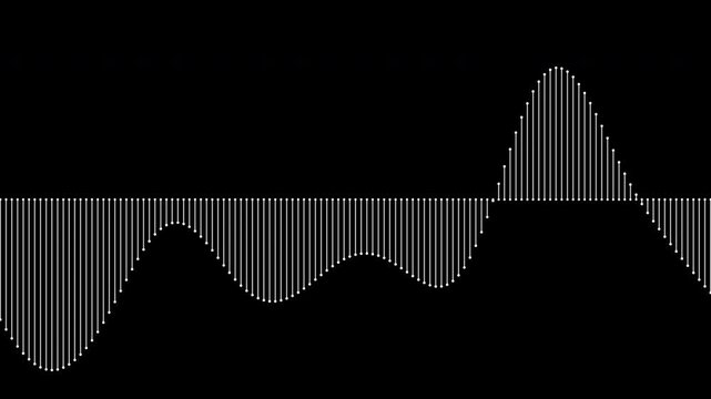 Oscillating Sine Wave signal Graph with undulating Motion Overlay