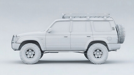 Modified off-road suv with roof rack