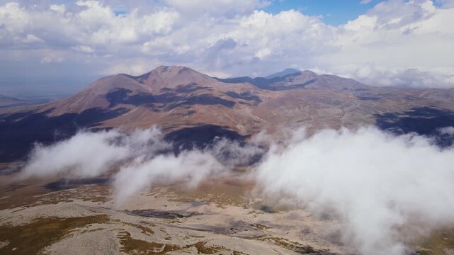 View of the ancient volcano Didi Abuli, part of the Abul-Samsari range, Lesser Caucasus, Samtskhe-Javakheti, Georgia, Caucasus, Europe