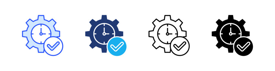 Real Time Multiple Style Icon Set Vector 