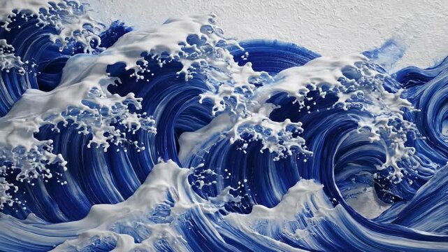 Dynamic Blue Brushstrokes - A Visual Exploration of Texture and Movement.