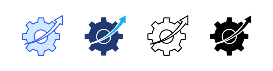 Optimization Multiple Style Icon Set Vector 