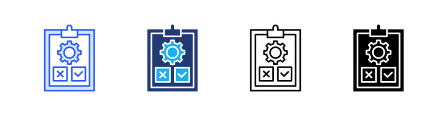 Testing Multiple Style Icon Set Vector 