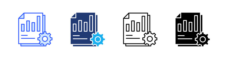 Stagnation Multiple Style Icon Set Vector 