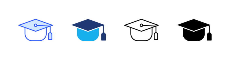 Education Multiple Style Icon Set Vector 