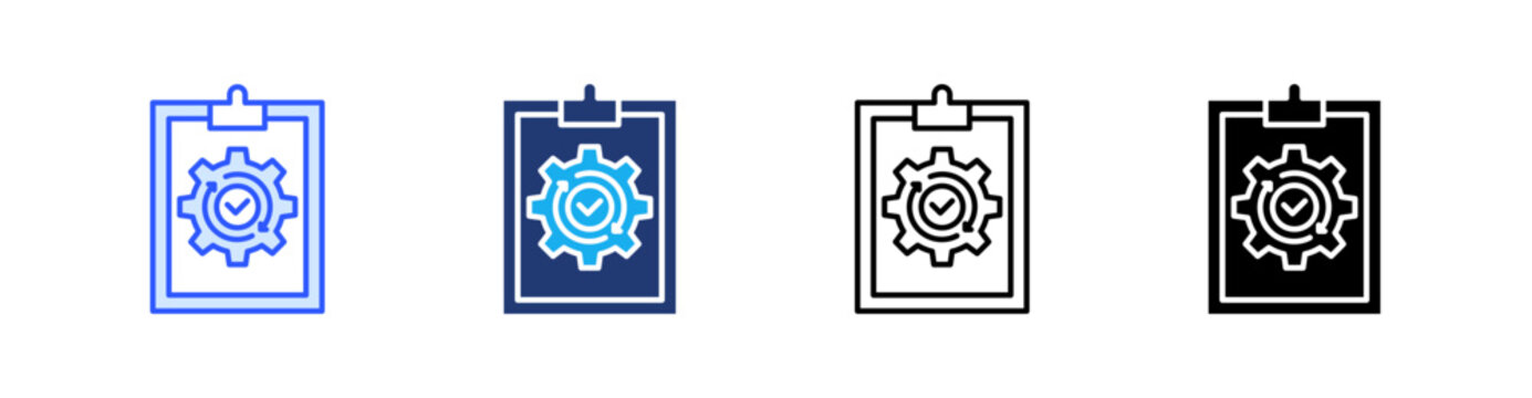 Change Management Multiple Style Icon Set Vector 