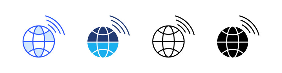 Internet Multiple Style Icon Set Vector 