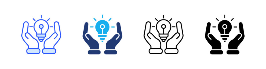 Solution Multiple Style Icon Set Vector 