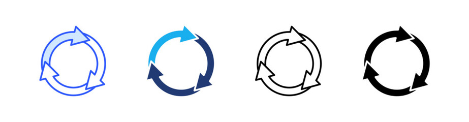 Recycle Multiple Style Icon Set Vector 