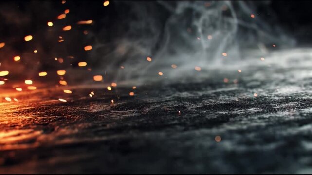 Hot Molten Metal Texture with Flying Sparks and Industrial Heat Haze
