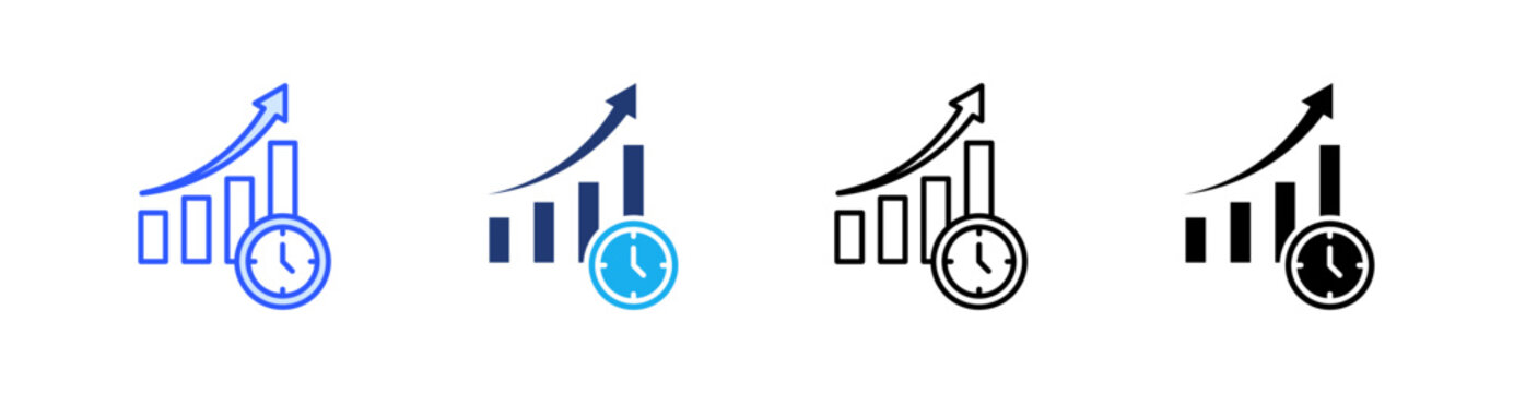 Uptime Multiple Style Icon Set Vector 