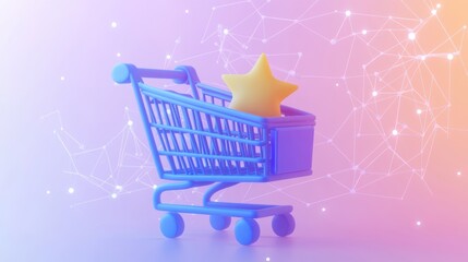 Shopping Cart with Star: Online Shopping, Customer Reviews, E-commerce