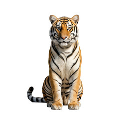 Fototapeta premium A tiger sitting on a png transparent