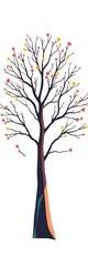 Stylized tree illustration with minimalist branches and geometric trunk,  abstract,  digital art