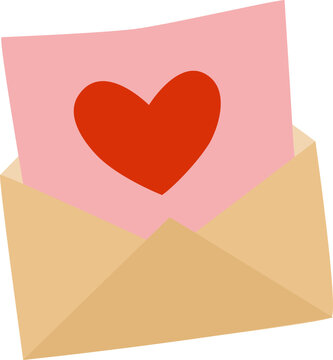 Love Letter With Heart Illustration 