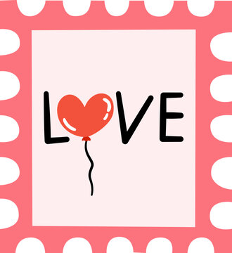 Valentine&rsquo;s Day Stamp Illustration 