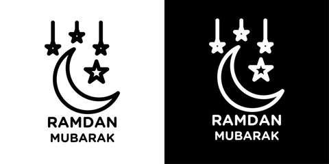 Ramadan Mubarak icon representing holy month greetings, Islamic celebration, blessings, spirituality, and festive Ramadan wishes. © Muhammad