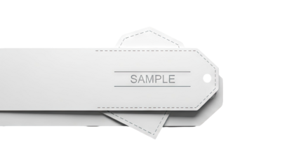 White Tag with "SAMPLE" Text and Dashed Lines