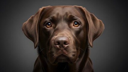 Fototapeta premium Close-up portrait of a chocolate labrador retriever dog