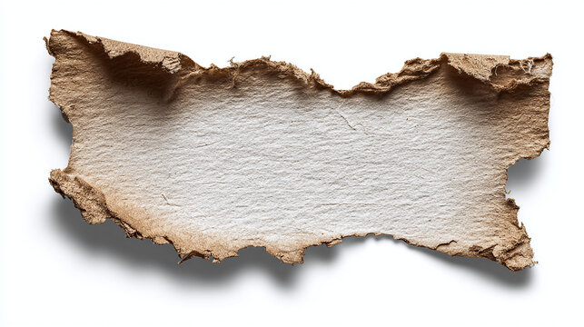A torn piece of paper with a unique texture, offering a blank space for creativity and messaging