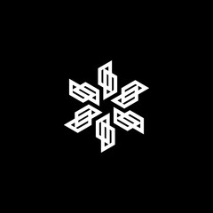 black and white snowflake