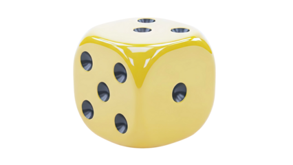 Yellow Die with Black Pips