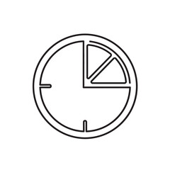 Data Analysis Pie Chart Icon. Outline vector graphic representing Time Allocation, Business Statistics, and Financial Reporting.